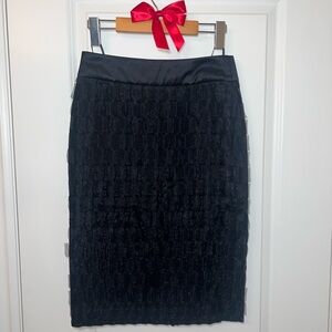Hugo Boss Black Textured Pencil Skirt